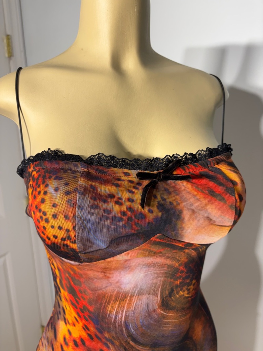 Sleeveless Midi Bodycon Dress in Multi-Color Animal Print - Picture 5 of 10